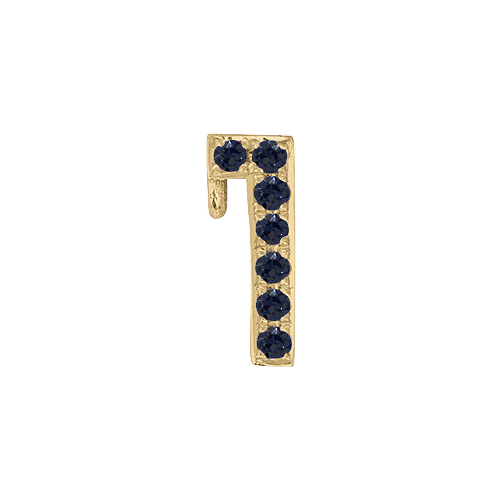 Black Diamond + 14k Yellow Gold Number Charm - Image 2