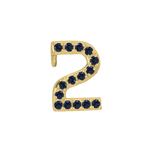 Black Diamond + 14k Yellow Gold Number Charm - Image 3