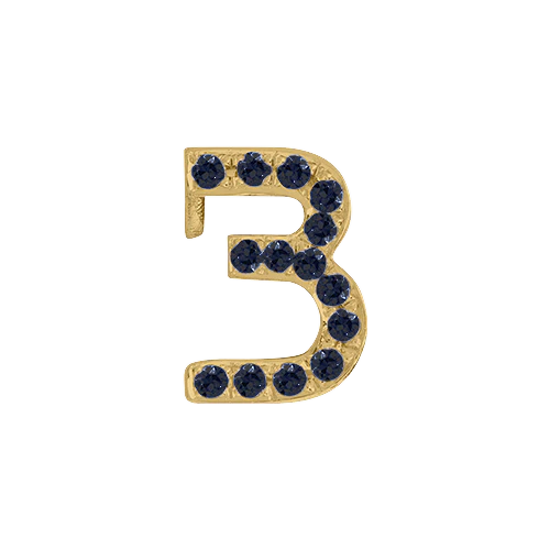 Black Diamond + 14k Yellow Gold Number Charm - Image 4