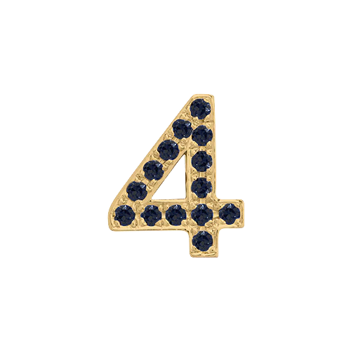 Black Diamond + 14k Yellow Gold Number Charm - Image 5