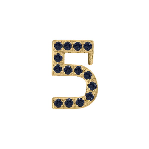 Black Diamond + 14k Yellow Gold Number Charm - Image 6