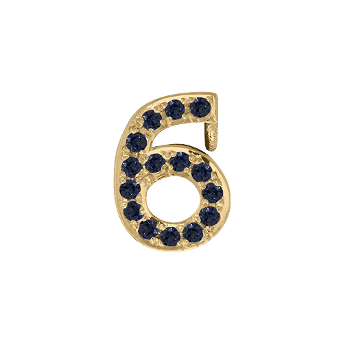 Black Diamond + 14k Yellow Gold Number Charm - Image 7