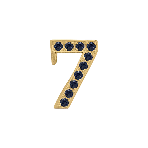 Black Diamond + 14k Yellow Gold Number Charm - Image 8