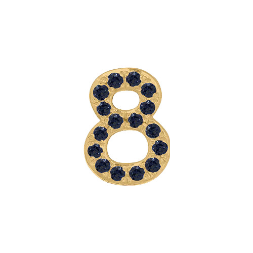 Black Diamond + 14k Yellow Gold Number Charm - Image 9