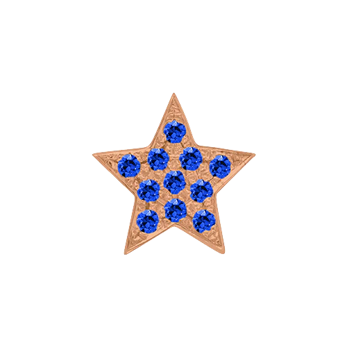 Blue Sapphire + 14k Rose Gold Emoji Charm - Image 2