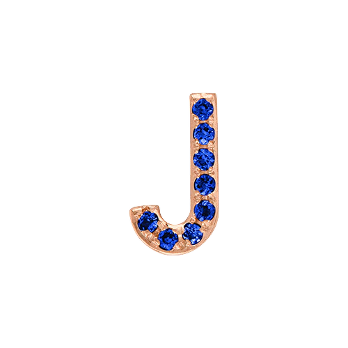 Blue Sapphire + 14k Rose Gold Letter Charm - Image 10