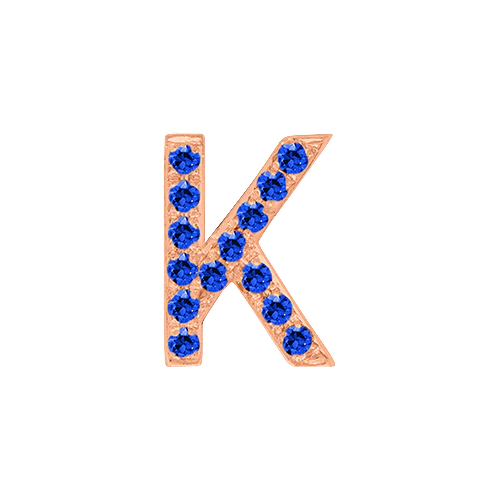 Blue Sapphire + 14k Rose Gold Letter Charm - Image 11