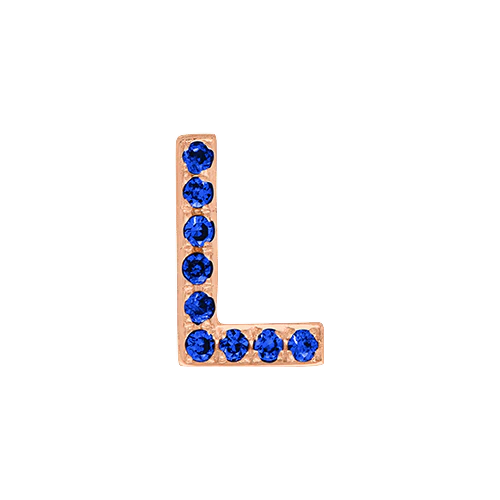 Blue Sapphire + 14k Rose Gold Letter Charm - Image 12
