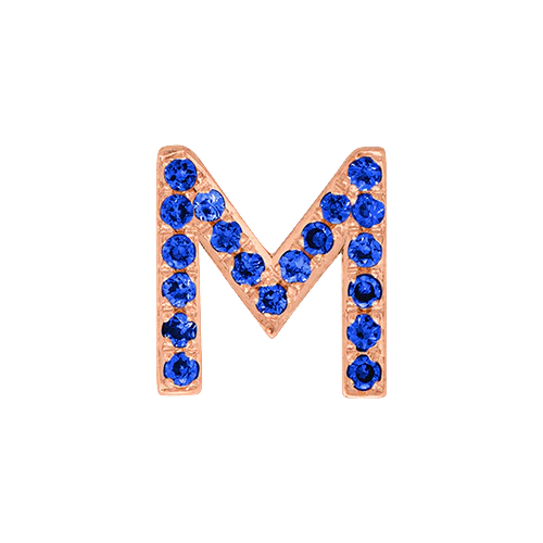 Blue Sapphire + 14k Rose Gold Letter Charm - Image 13
