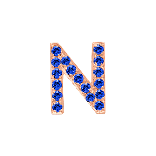 Blue Sapphire + 14k Rose Gold Letter Charm - Image 14