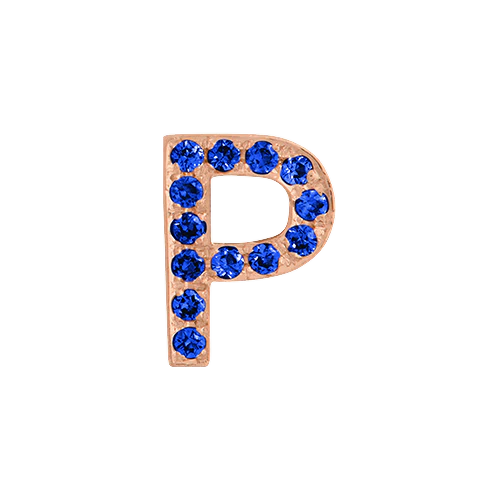 Blue Sapphire + 14k Rose Gold Letter Charm - Image 16