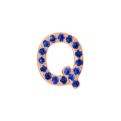 Blue Sapphire + 14k Rose Gold Letter Charm - Image 17