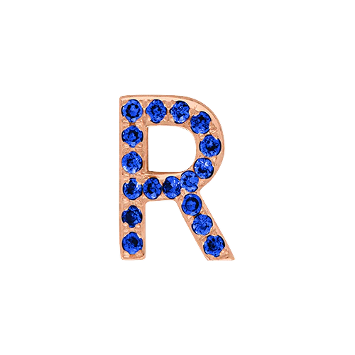 Blue Sapphire + 14k Rose Gold Letter Charm - Image 18