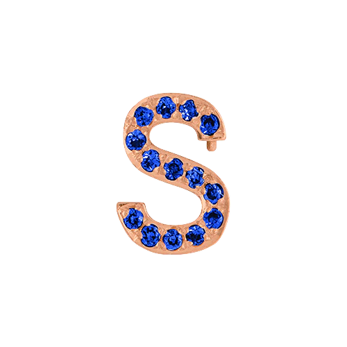 Blue Sapphire + 14k Rose Gold Letter Charm - Image 19