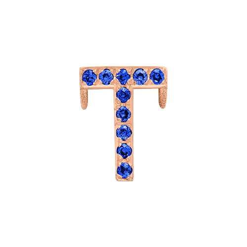 Blue Sapphire + 14k Rose Gold Letter Charm - Image 20