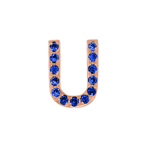 Blue Sapphire + 14k Rose Gold Letter Charm - Image 21