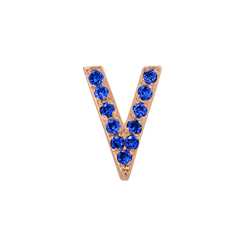 Blue Sapphire + 14k Rose Gold Letter Charm - Image 22