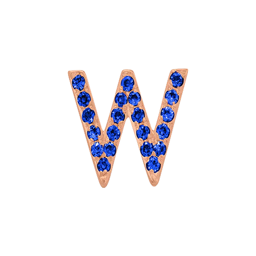 Blue Sapphire + 14k Rose Gold Letter Charm - Image 23