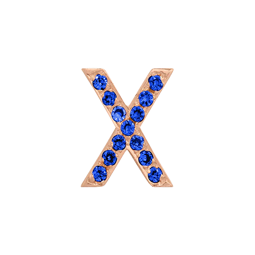 Blue Sapphire + 14k Rose Gold Letter Charm - Image 24