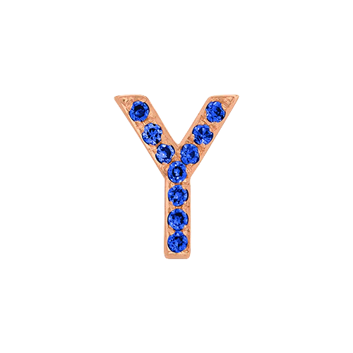 Blue Sapphire + 14k Rose Gold Letter Charm - Image 25