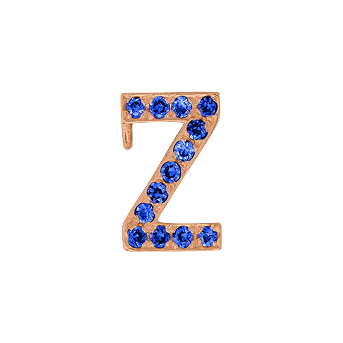 Blue Sapphire + 14k Rose Gold Letter Charm - Image 26