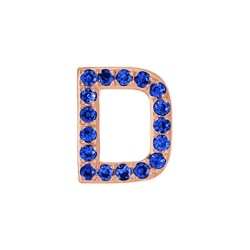 Blue Sapphire + 14k Rose Gold Letter Charm - Image 4