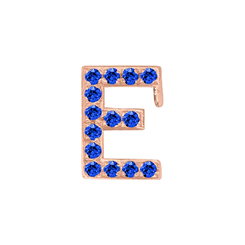 Blue Sapphire + 14k Rose Gold Letter Charm - Image 5