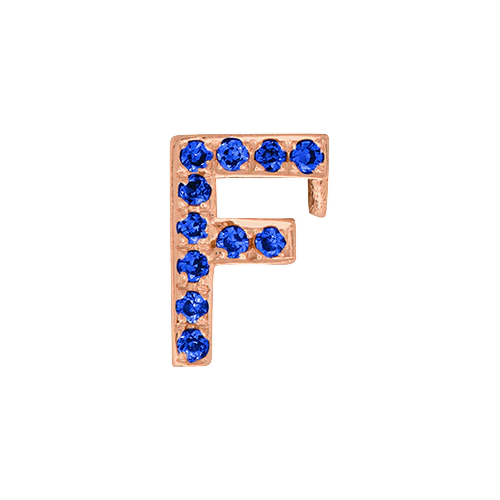 Blue Sapphire + 14k Rose Gold Letter Charm - Image 6