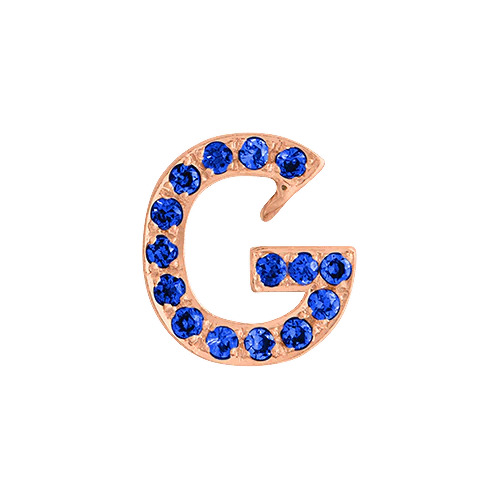 Blue Sapphire + 14k Rose Gold Letter Charm - Image 7