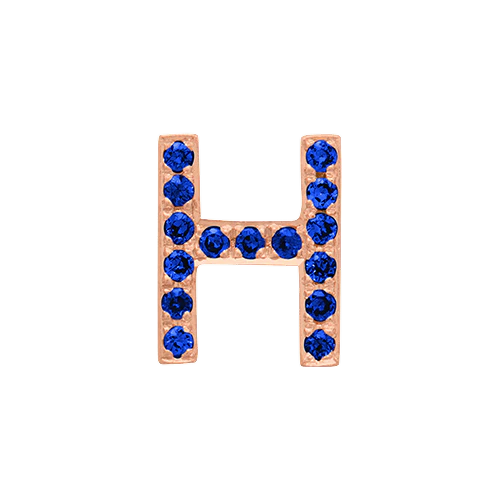Blue Sapphire + 14k Rose Gold Letter Charm - Image 8