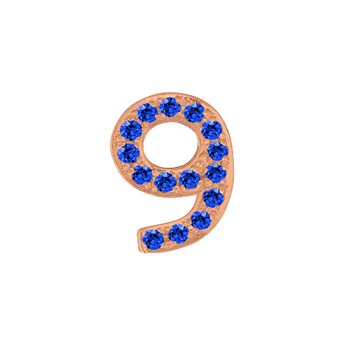 Blue Sapphire + 14k Rose Gold Number Charm - Image 10