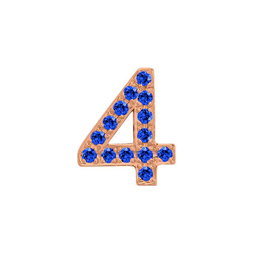 Blue Sapphire + 14k Rose Gold Number Charm - Image 5