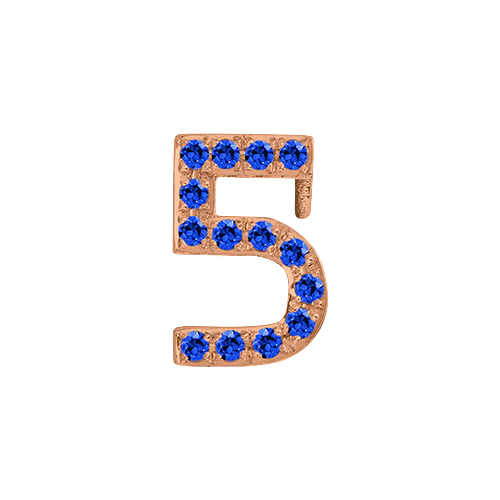 Blue Sapphire + 14k Rose Gold Number Charm - Image 6