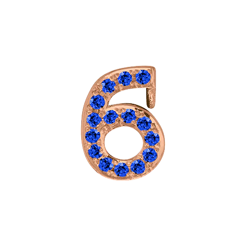 Blue Sapphire + 14k Rose Gold Number Charm - Image 7