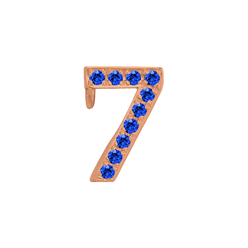 Blue Sapphire + 14k Rose Gold Number Charm - Image 8