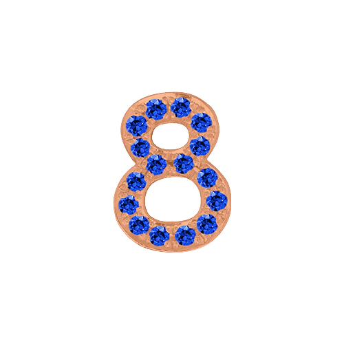 Blue Sapphire + 14k Rose Gold Number Charm - Image 9