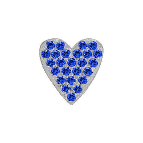 Blue Sapphire + 14k White Gold Emoji Charm - Image 3