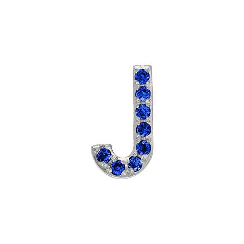 Blue Sapphire + 14k White Gold Letter Charm - Image 10