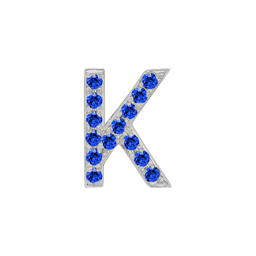 Blue Sapphire + 14k White Gold Letter Charm - Image 11