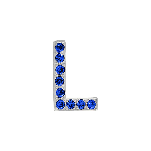 Blue Sapphire + 14k White Gold Letter Charm - Image 12