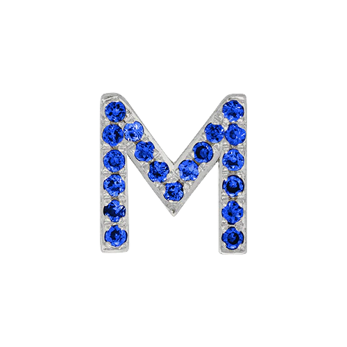 Blue Sapphire + 14k White Gold Letter Charm - Image 13