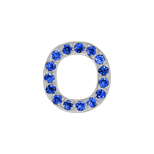 Blue Sapphire + 14k White Gold Letter Charm - Image 15
