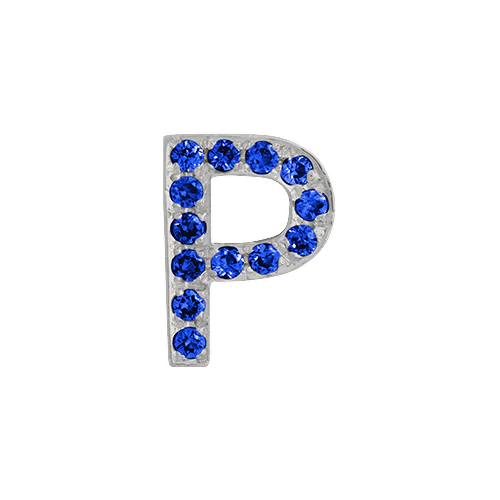 Blue Sapphire + 14k White Gold Letter Charm - Image 16
