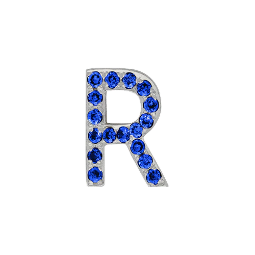 Blue Sapphire + 14k White Gold Letter Charm - Image 18