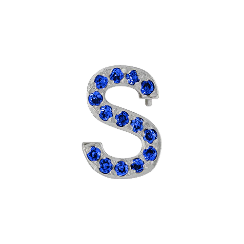 Blue Sapphire + 14k White Gold Letter Charm - Image 19