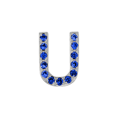 Blue Sapphire + 14k White Gold Letter Charm - Image 21