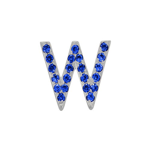 Blue Sapphire + 14k White Gold Letter Charm - Image 23