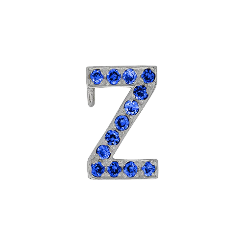 Blue Sapphire + 14k White Gold Letter Charm - Image 26