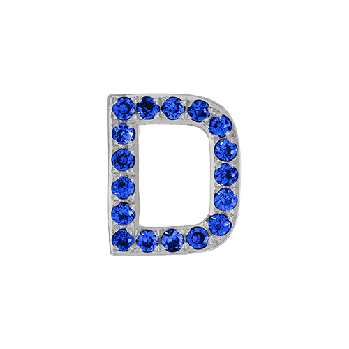 Blue Sapphire + 14k White Gold Letter Charm - Image 4