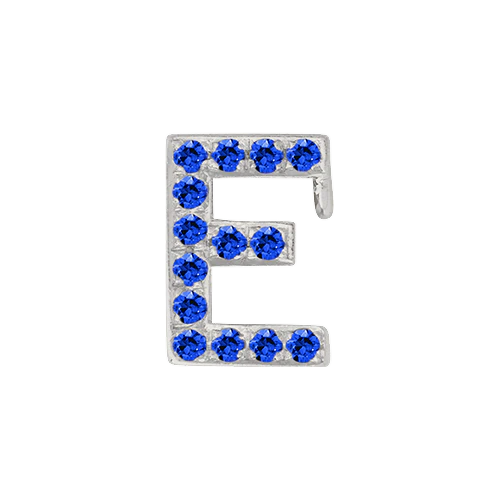 Blue Sapphire + 14k White Gold Letter Charm - Image 5